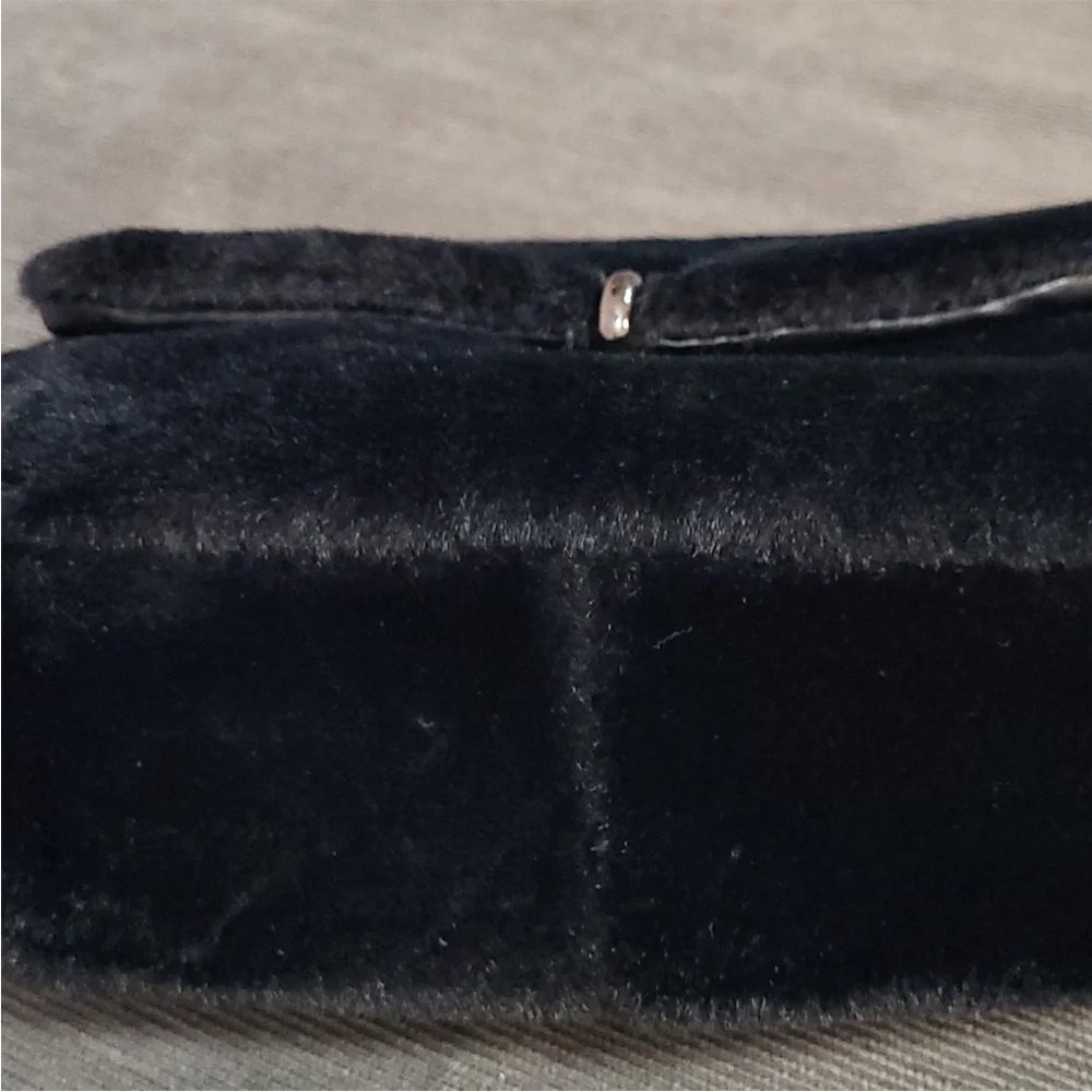 Black Velvet Crossbody Bag with Chain Strap
